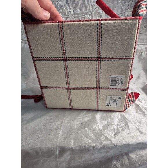 Park Designs Fabric Basket Or Liner Red/Green/Cream Plaid 8 x 8 - Picture 5 of 11